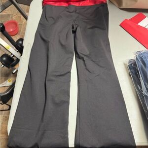 Girls' Black Sweatpant Joggers with Red Waistband